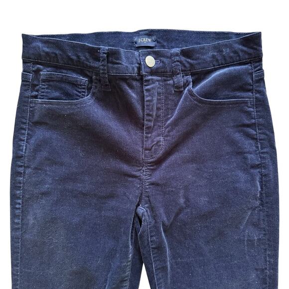J Crew Pants Womens 28 Navy Blue Corduroy Skinny Stretch Ankle Classic Preppy - Picture 2 of 12